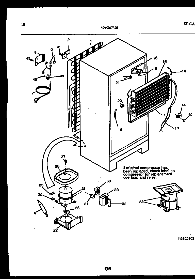Kelvinator TPK140JN0D system and automatic defrost parts diagram