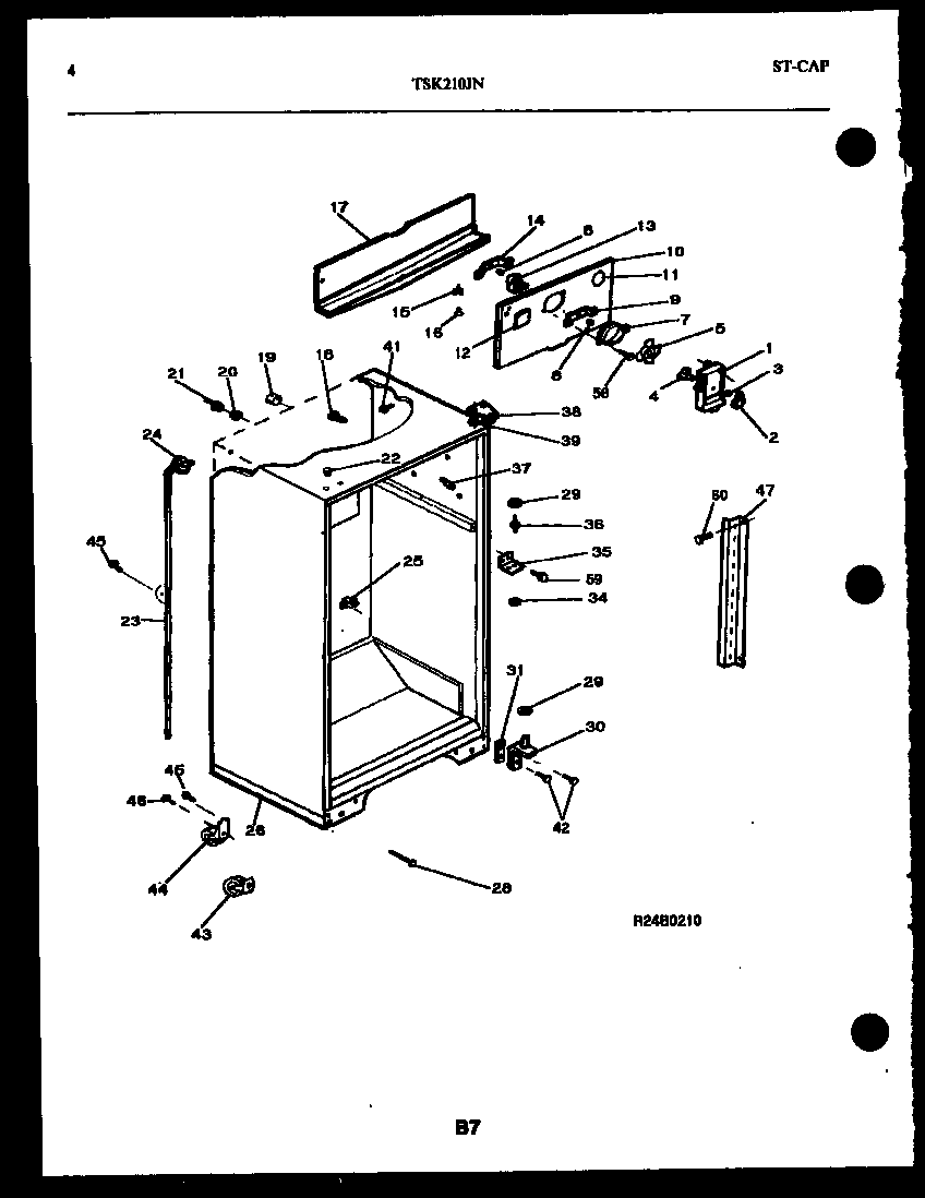 Kelvinator TSK210JN0D cabinet parts diagram