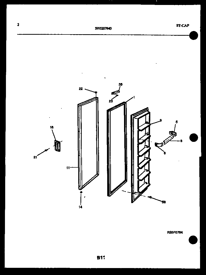 Kelvinator FSK190JN0W door parts diagram