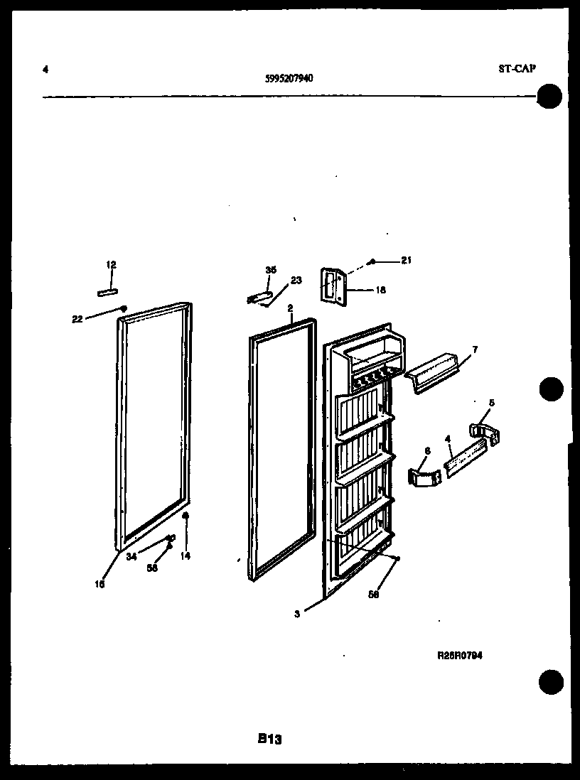 Kelvinator FSK190JN0W door parts diagram