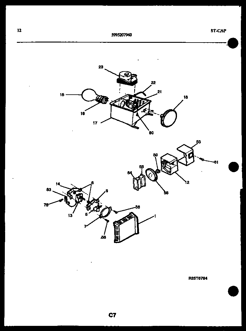 Kelvinator FSK190JN0W refrigerator control assembly, damper control assembly and f diagram