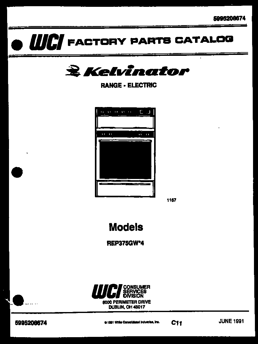 Kelvinator REP375GW4 cover diagram