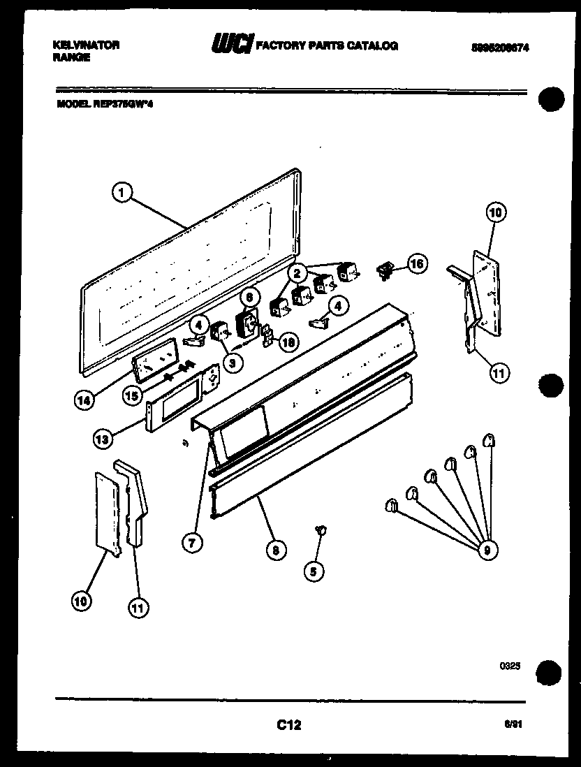 Kelvinator REP375GW4 backguard diagram