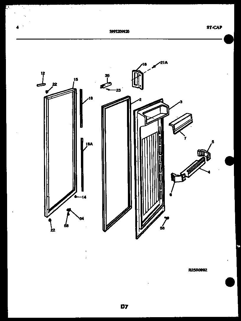 Kelvinator FGI220JN0D door parts diagram