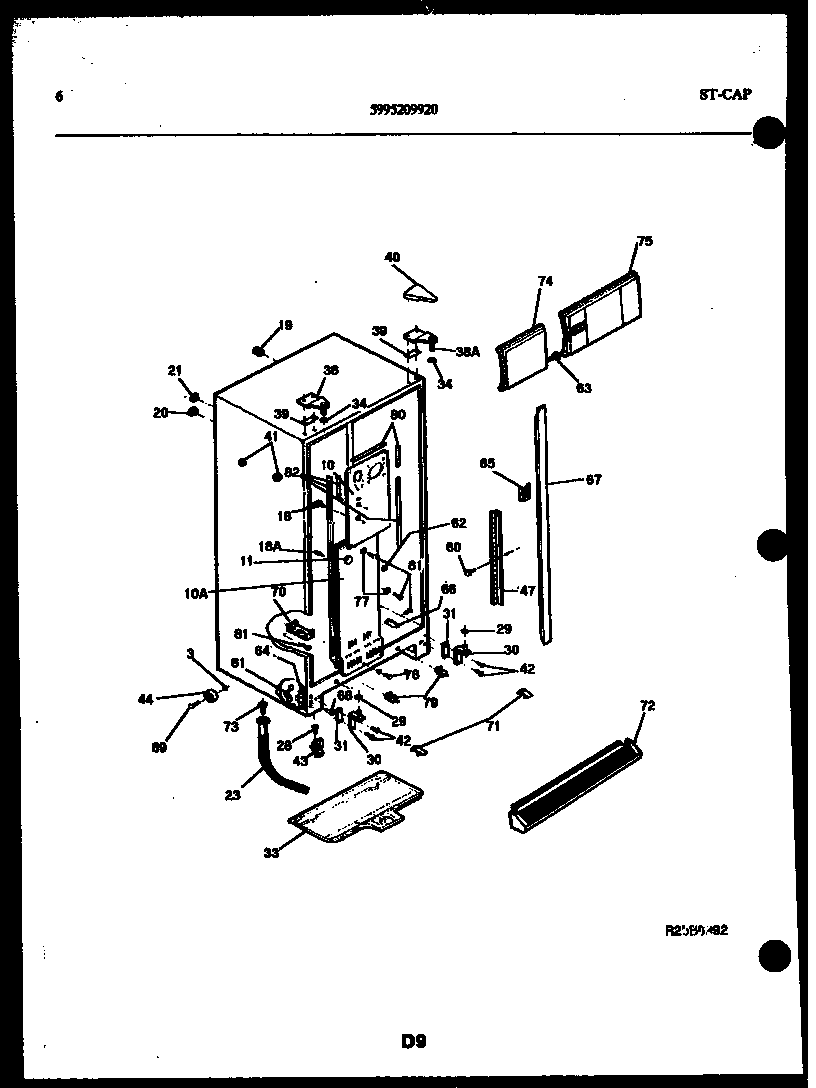 Kelvinator FGI220JN0D cabinet parts diagram