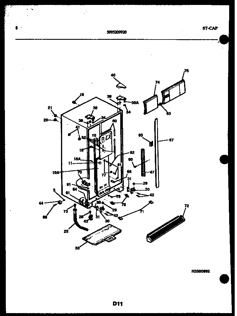 Kelvinator FGI220JN0D cabinet parts diagram