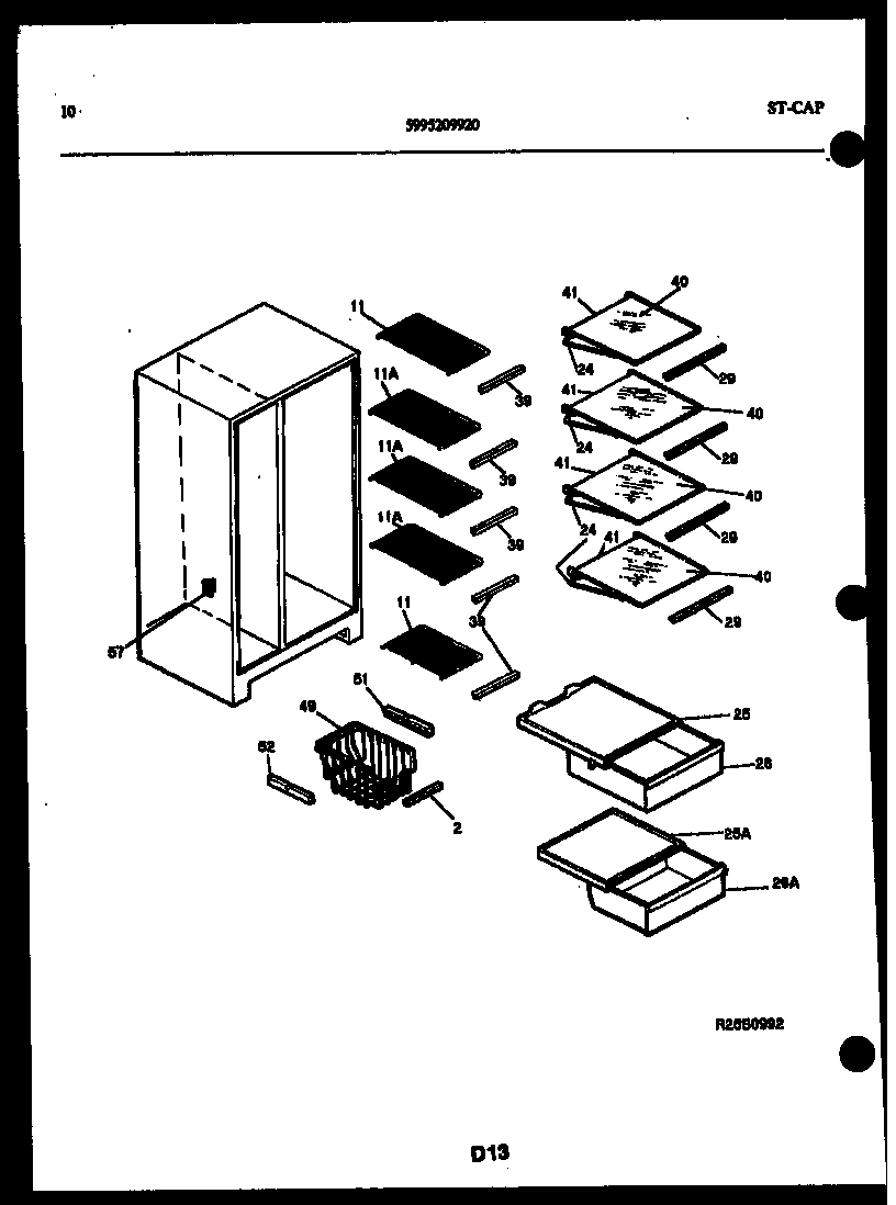 Kelvinator FGI220JN0D shelves and supports diagram