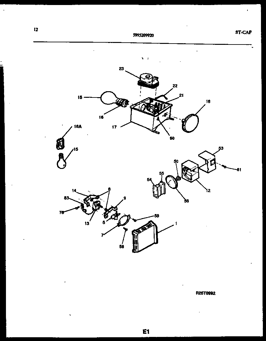 Kelvinator FGI220JN0D refrigerator control assembly, damper control assembly and f diagram