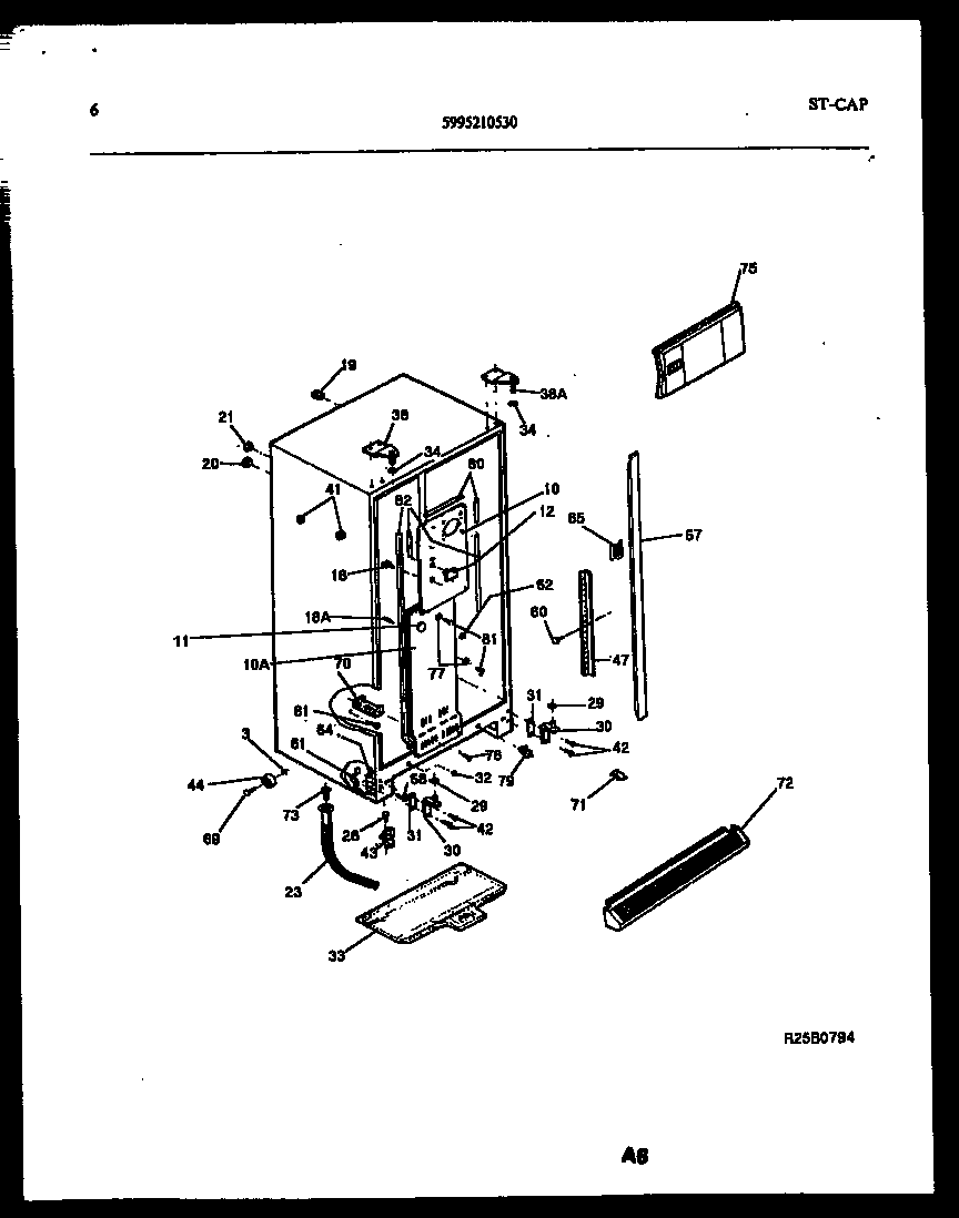 Kelvinator FSK190JN1W cabinet parts diagram