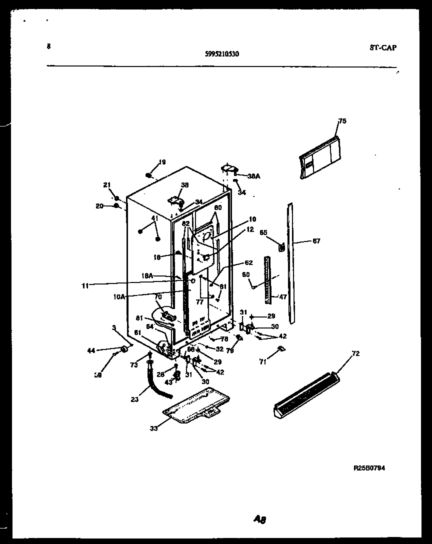 Kelvinator FSK190JN1W cabinet parts diagram
