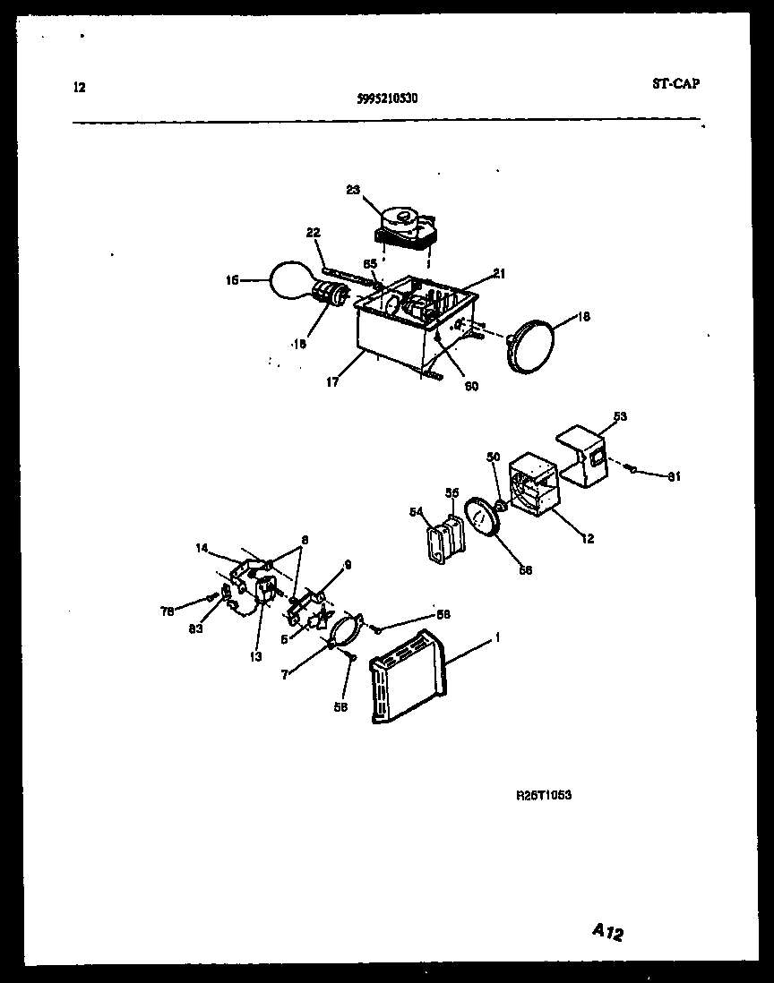 Kelvinator FSK190JN1W refrigerator control assembly, damper control assembly and f diagram