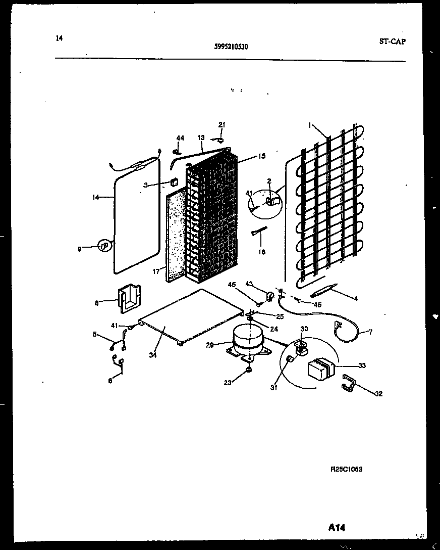 Kelvinator FSK190JN1W system and automatic defrost parts diagram