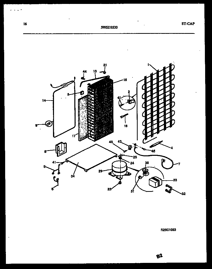 Kelvinator FSK190JN1W system and automatic defrost parts diagram