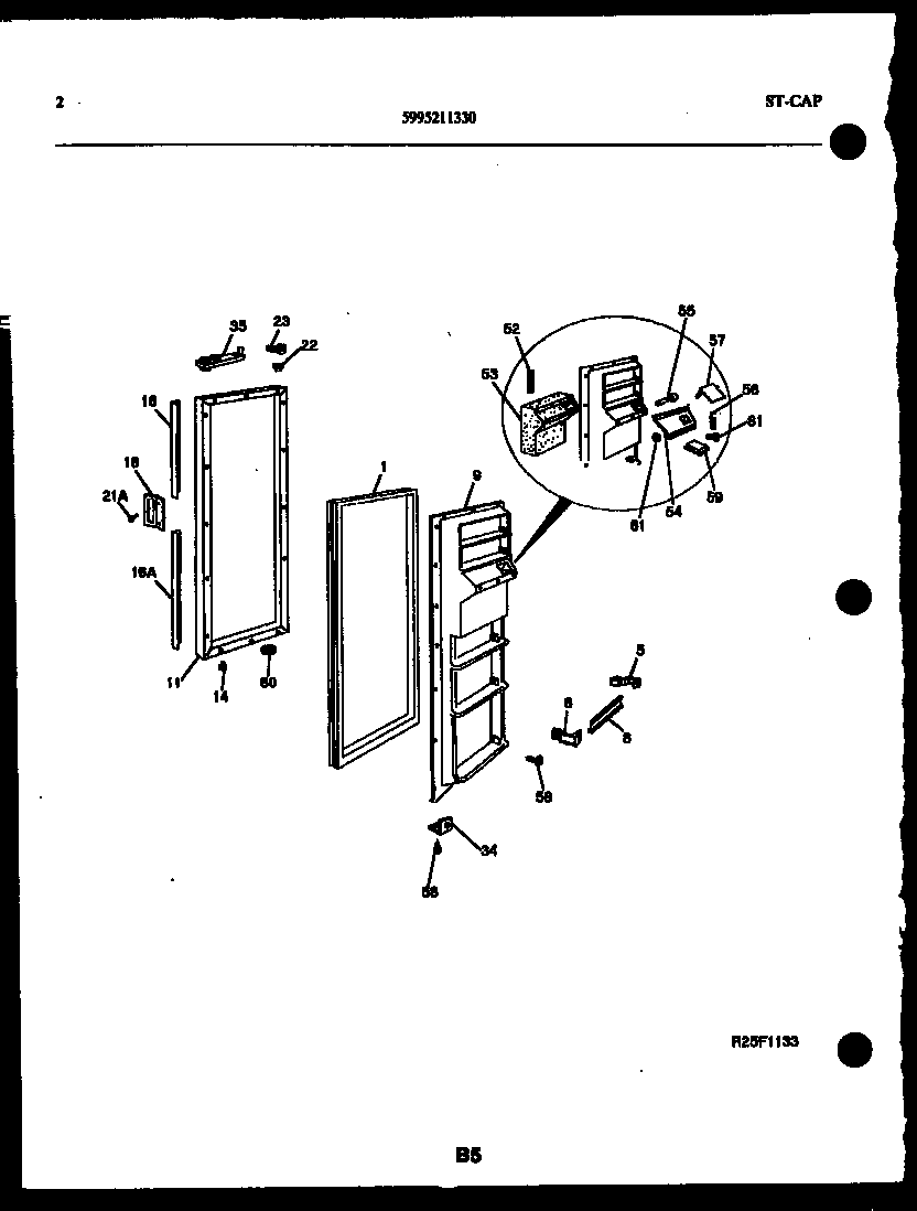 Kelvinator FGW240JN1D freezer door diagram