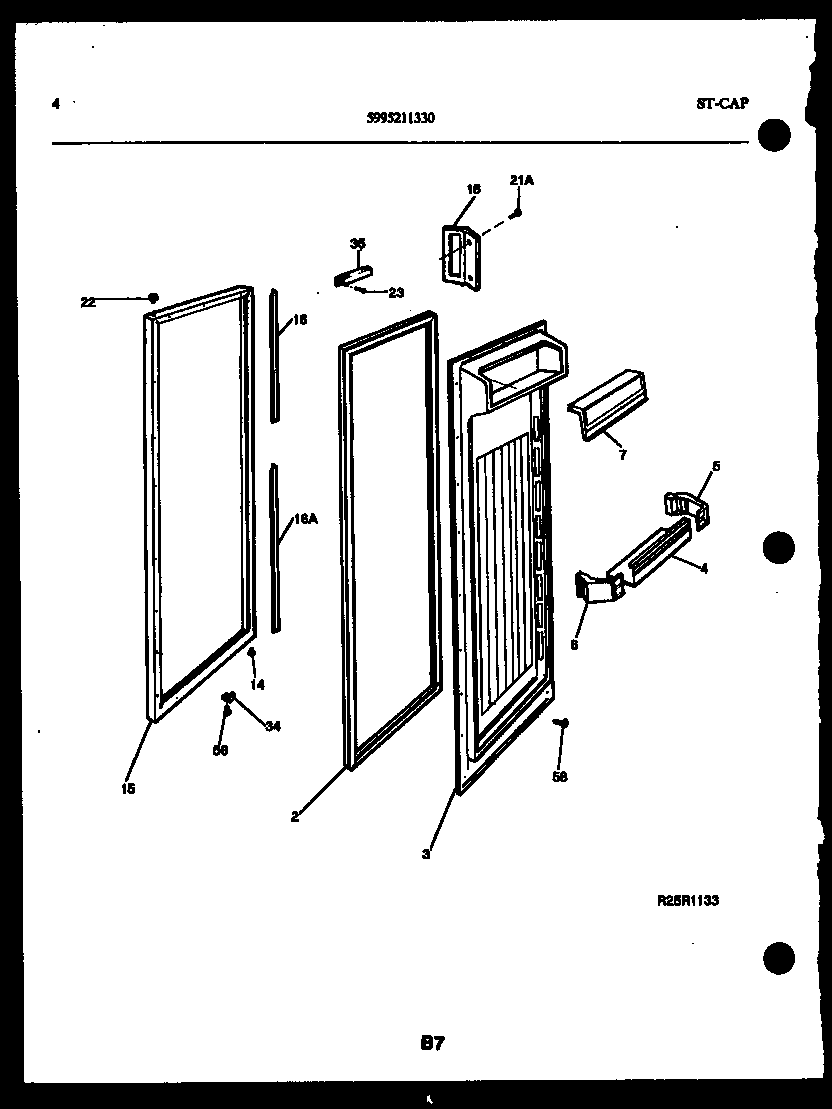Kelvinator FGW240JN1D refrigerator door diagram