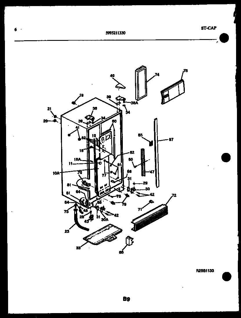 Kelvinator FGW240JN1D cabinet parts diagram