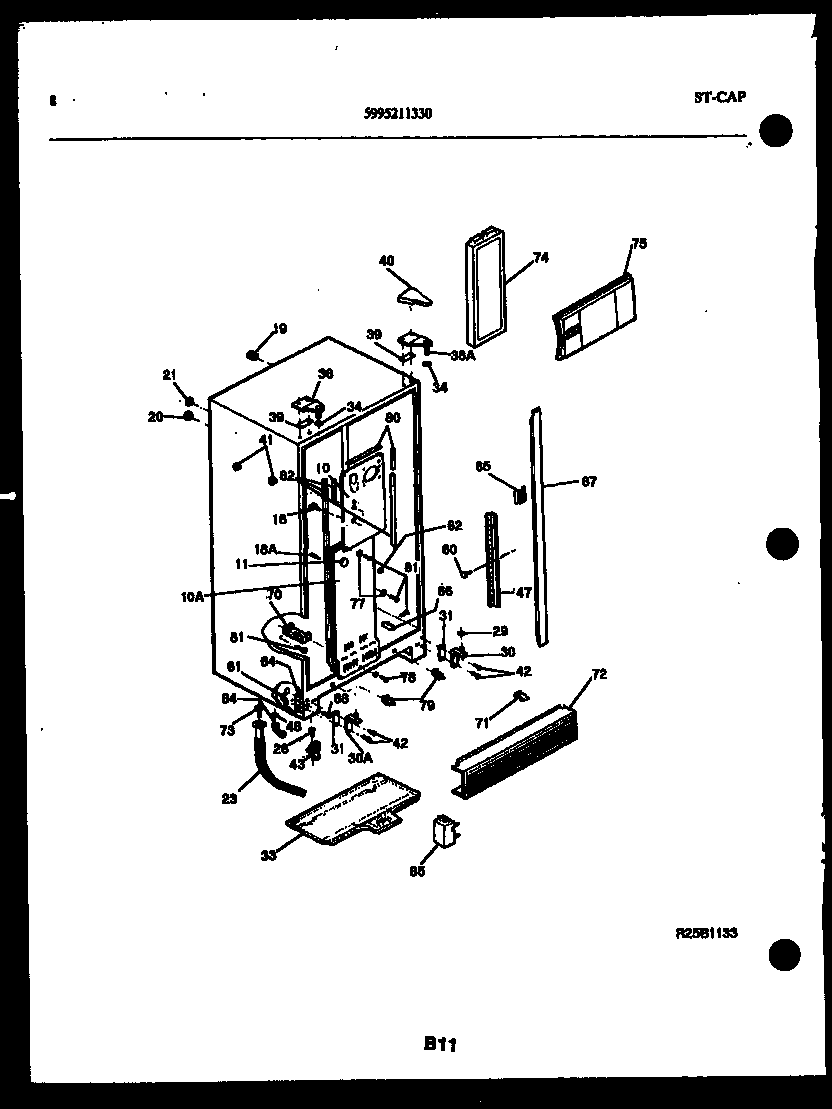 Kelvinator FGW240JN1D cabinet parts diagram