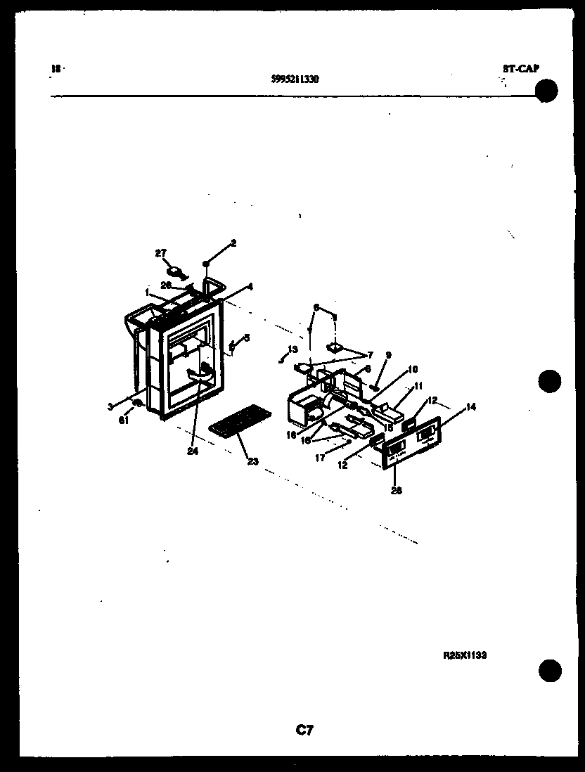 Kelvinator FGW240JN1D refrigeration system parts diagram