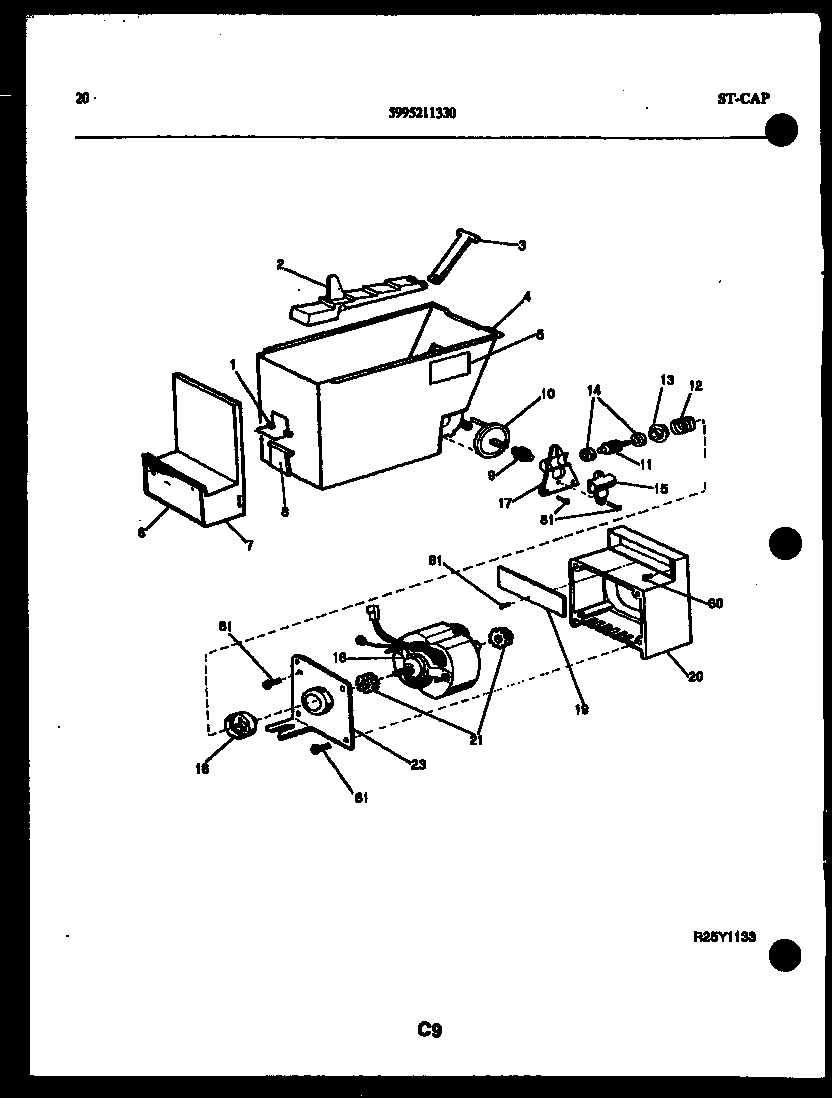 Kelvinator FGW240JN1D ice dispenser diagram