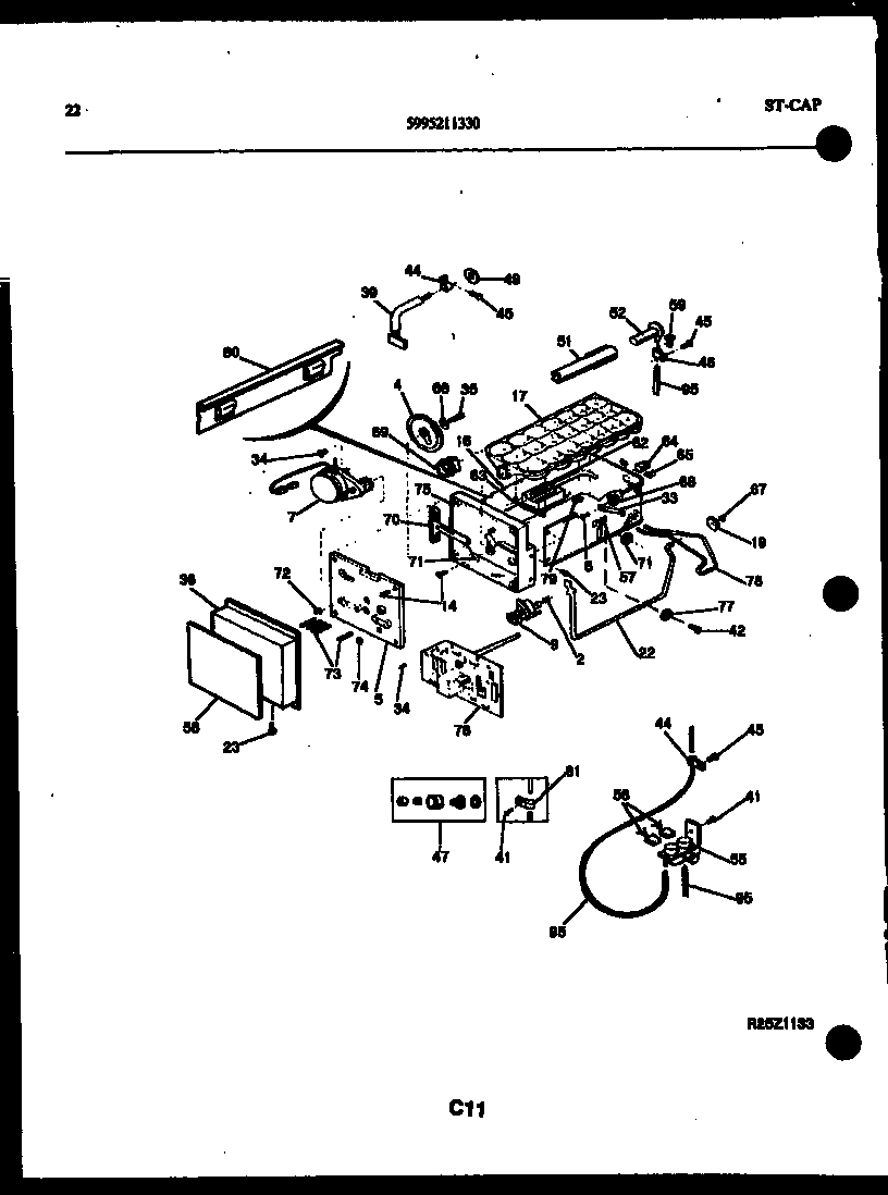 Kelvinator FGW240JN1D ice maker parts diagram