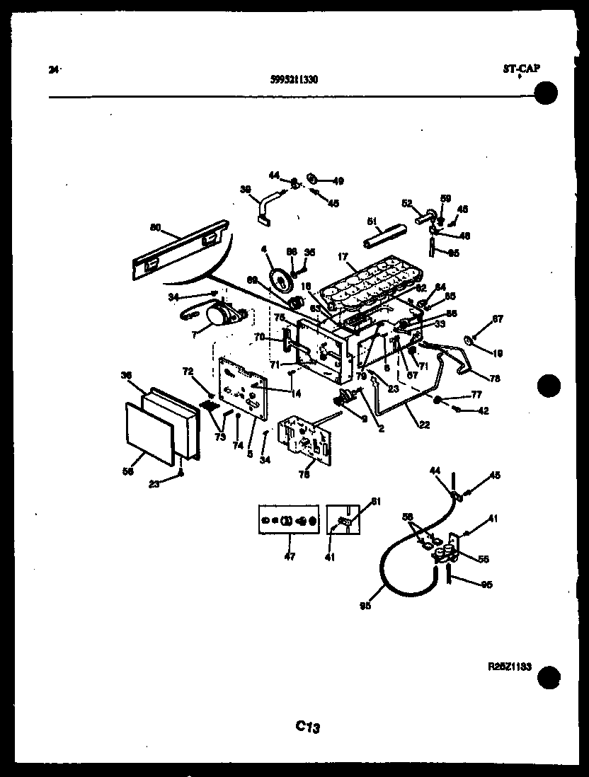 Kelvinator FGW240JN1D ice maker parts diagram