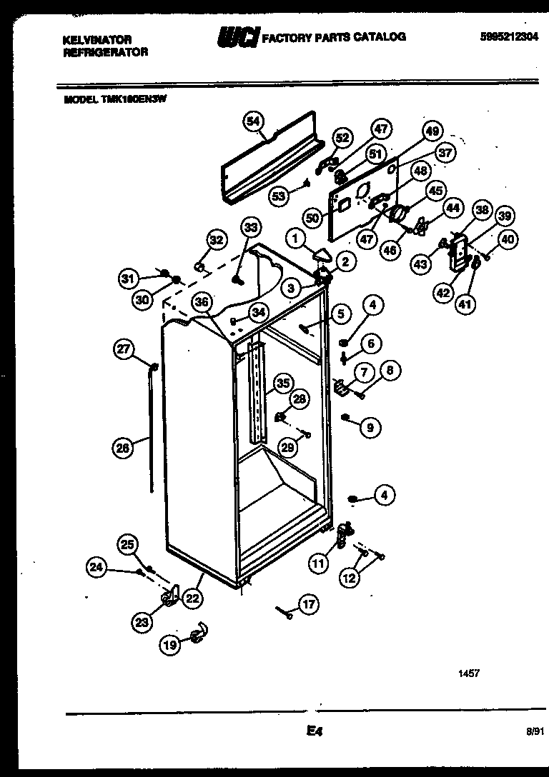 Kelvinator TMK180EN3W cabinet parts diagram