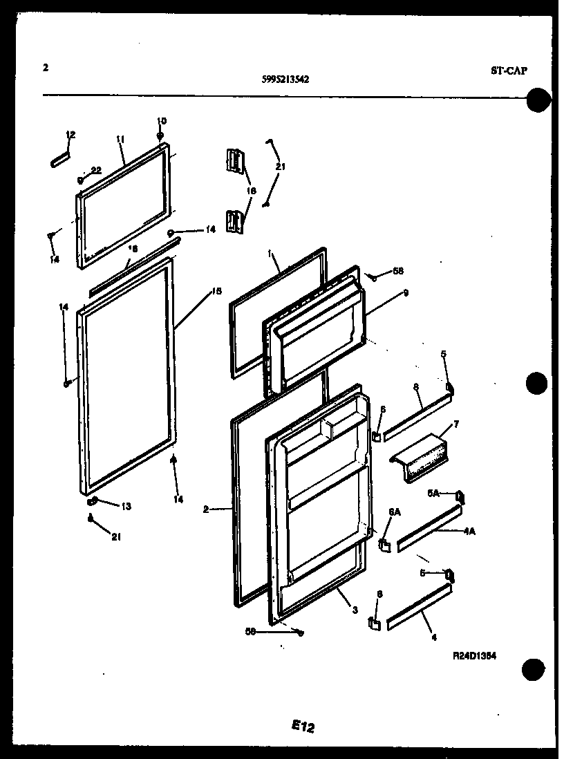 Kelvinator TSX130HN0W door parts diagram