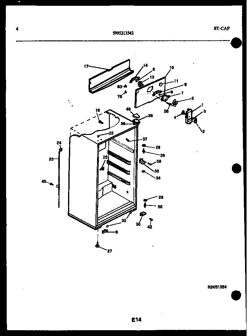 Kelvinator TSX130HN0W cabinet parts diagram