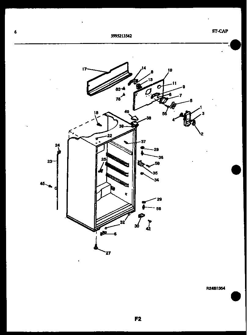 Kelvinator TSX130HN0W cabinet parts diagram