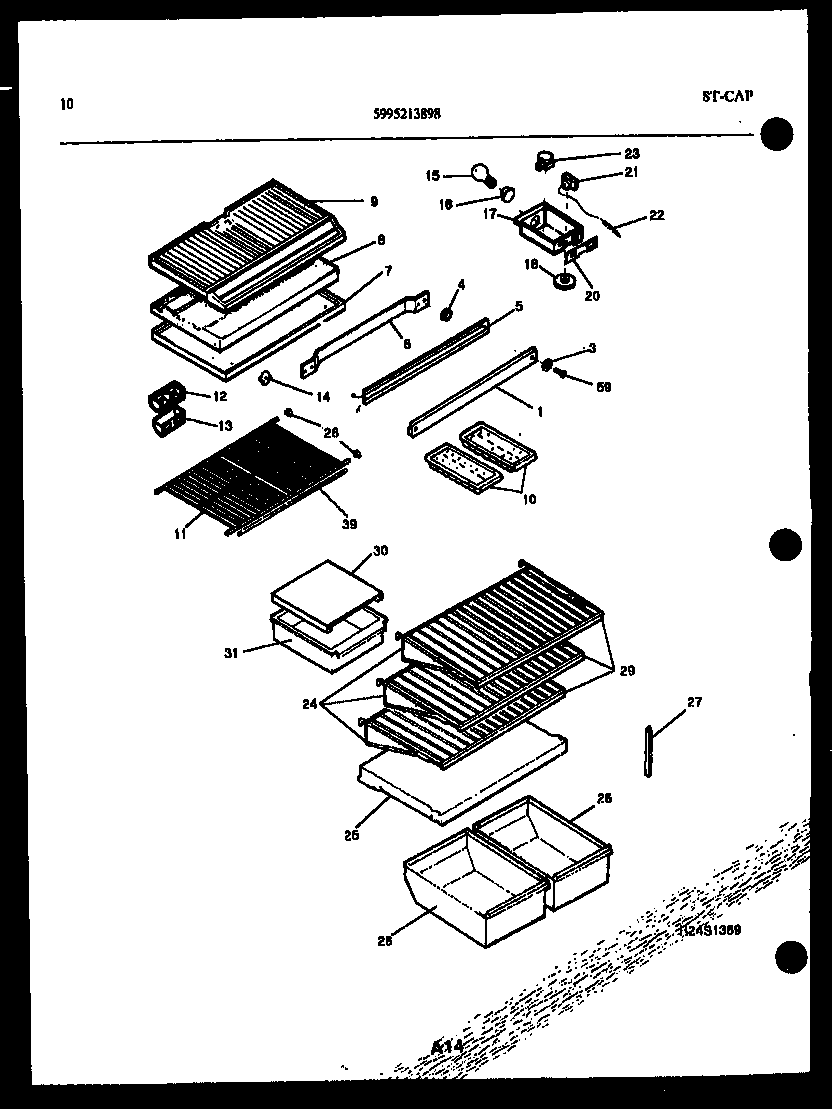 Kelvinator TSI210HN0D shelves and supports diagram