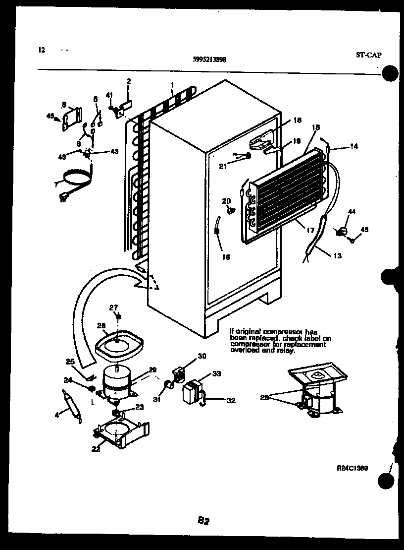 Kelvinator TSI210HN0D system and automatic defrost parts diagram