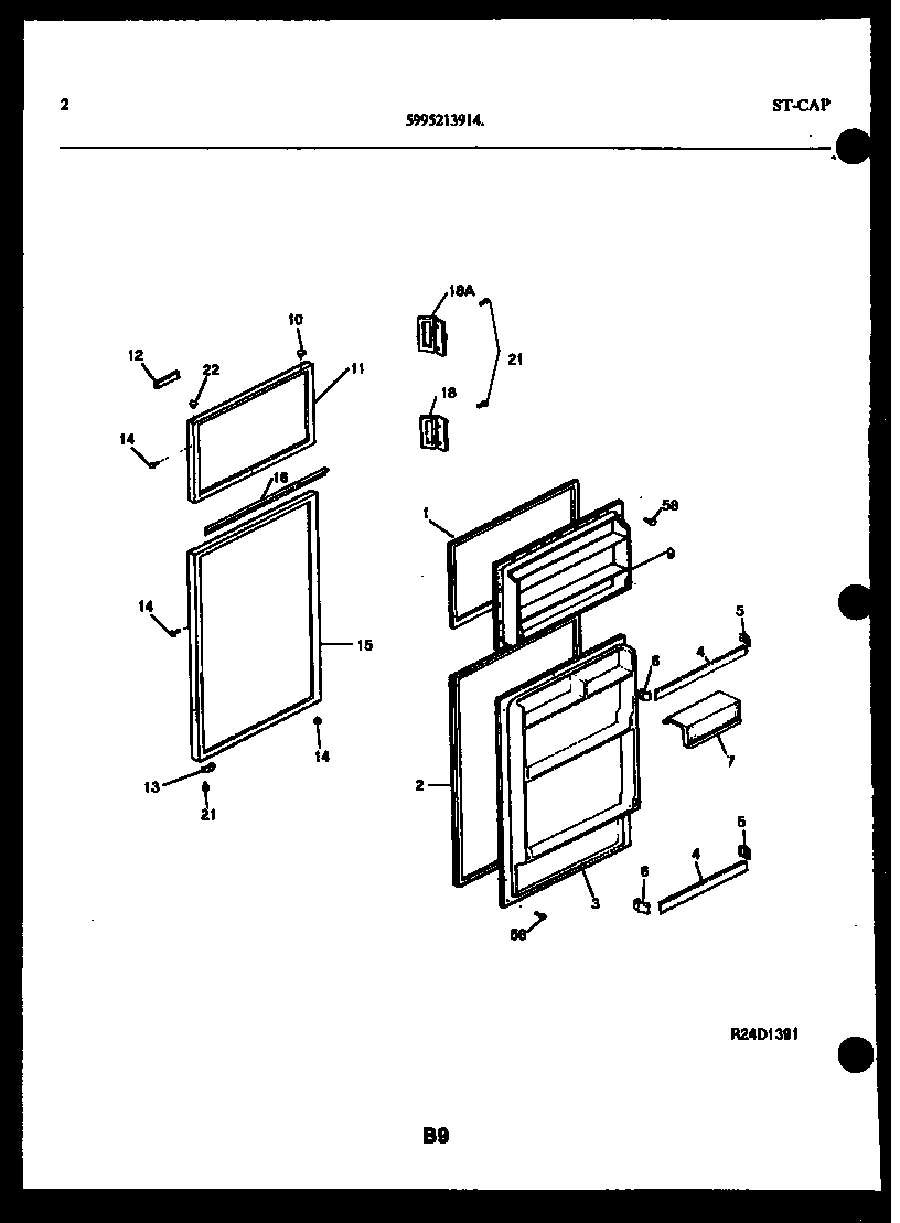 Kelvinator TSK210HN0T door parts diagram