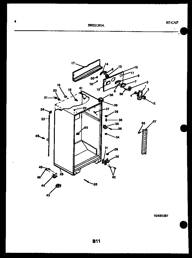 Kelvinator TSK210HN0T cabinet parts diagram
