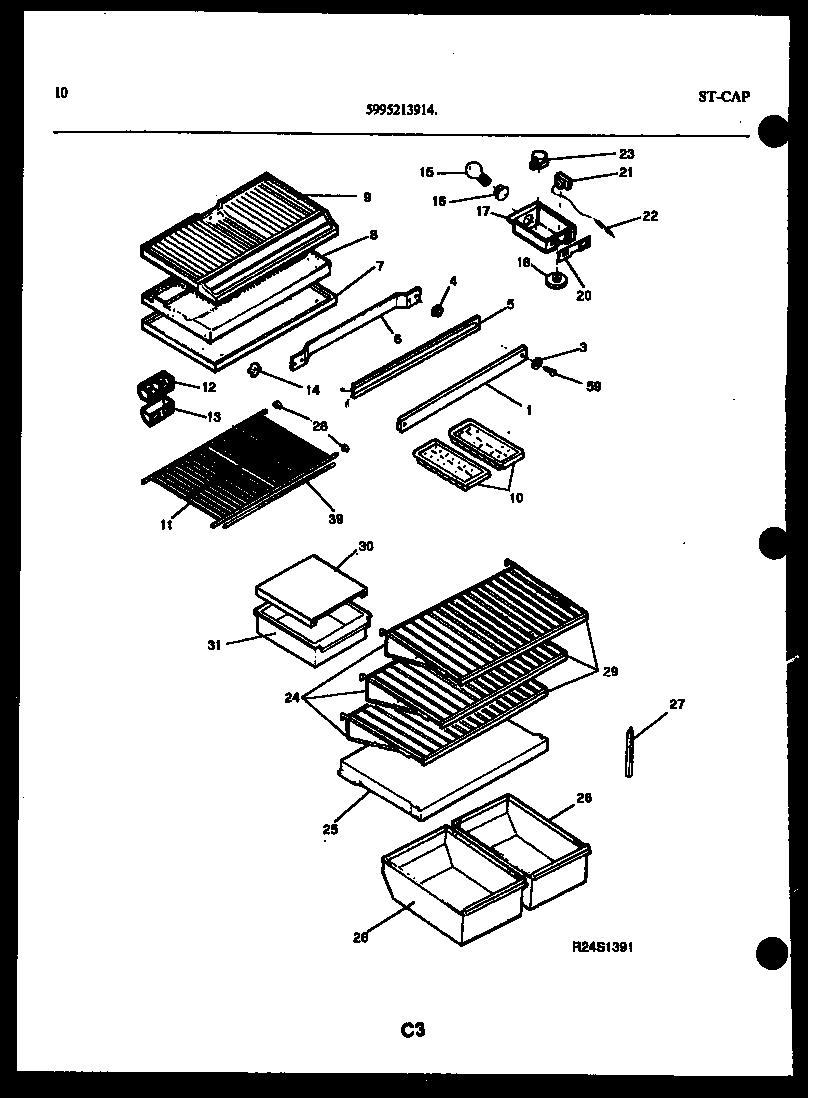 Kelvinator TSK210HN0T shelves and supports diagram