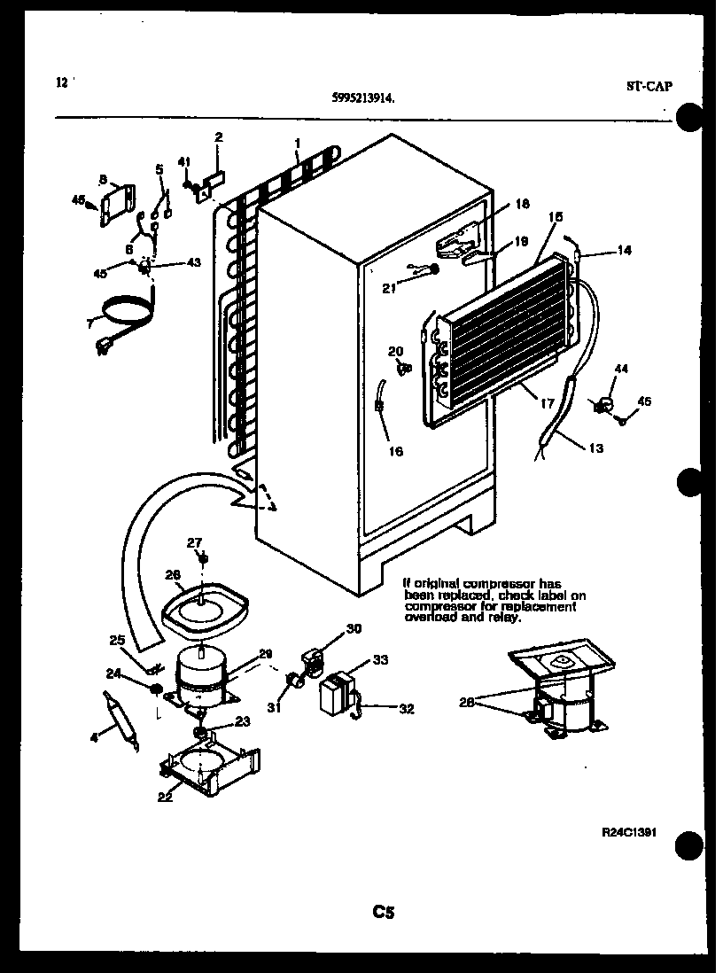 Kelvinator TSK210HN0T system and automatic defrost parts diagram
