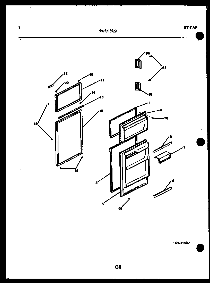 Kelvinator TSK150HN0T door parts diagram