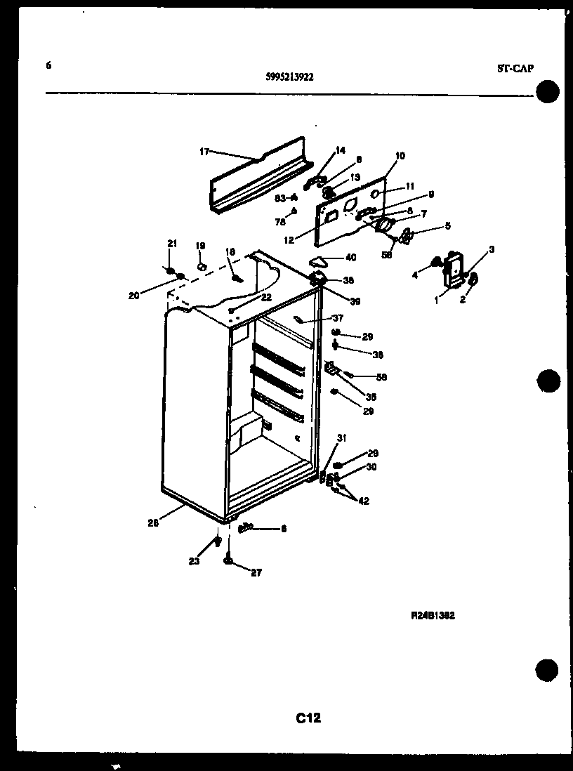 Kelvinator TSK150HN0T cabinet parts diagram