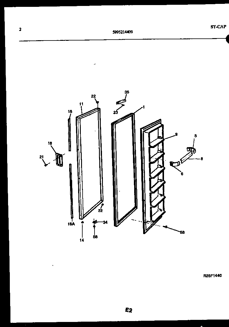 Kelvinator FGI220JN1D freezer door parts diagram