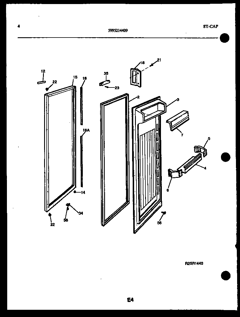 Kelvinator FGI220JN1D refrigerator door parts diagram