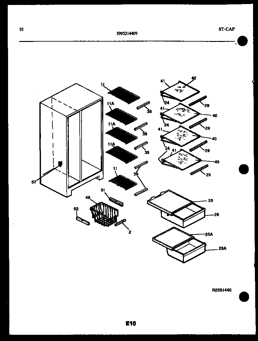 Kelvinator FGI220JN1D shelves and supports diagram