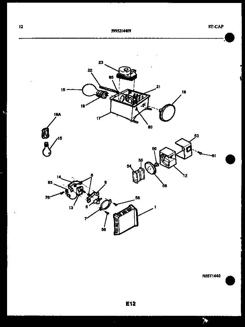 Kelvinator FGI220JN1D refrigerator control assembly, damper control assembly and f diagram