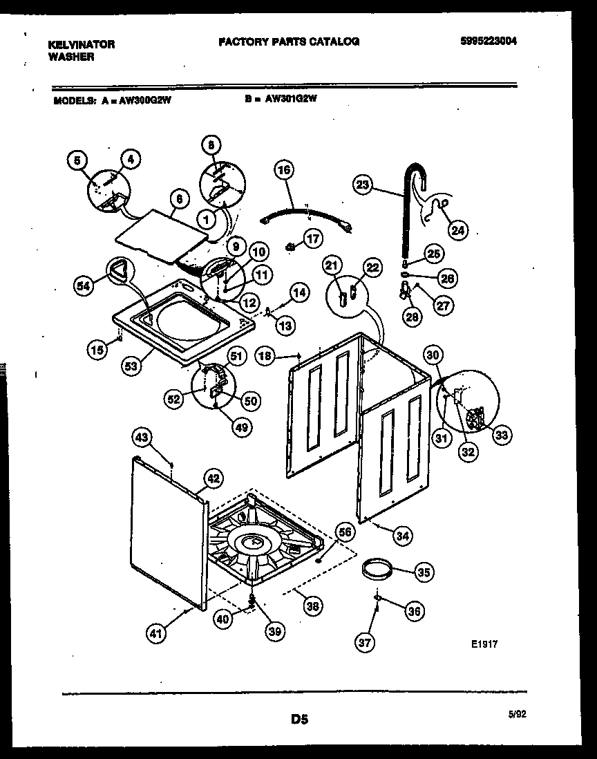 Kelvinator AW300G2T cabinet parts diagram