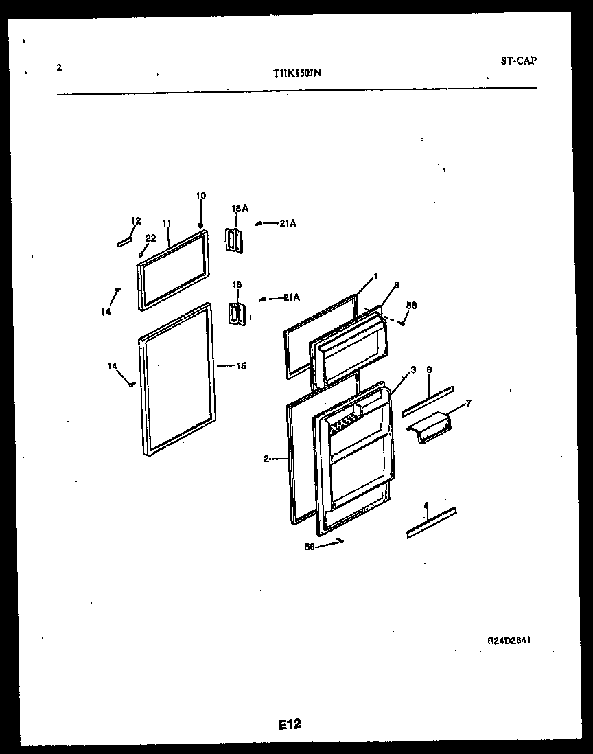 Kelvinator THK150JN2W door parts diagram