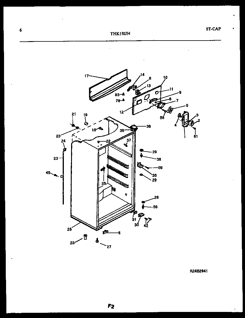 Kelvinator THK150JN2W cabinet parts diagram