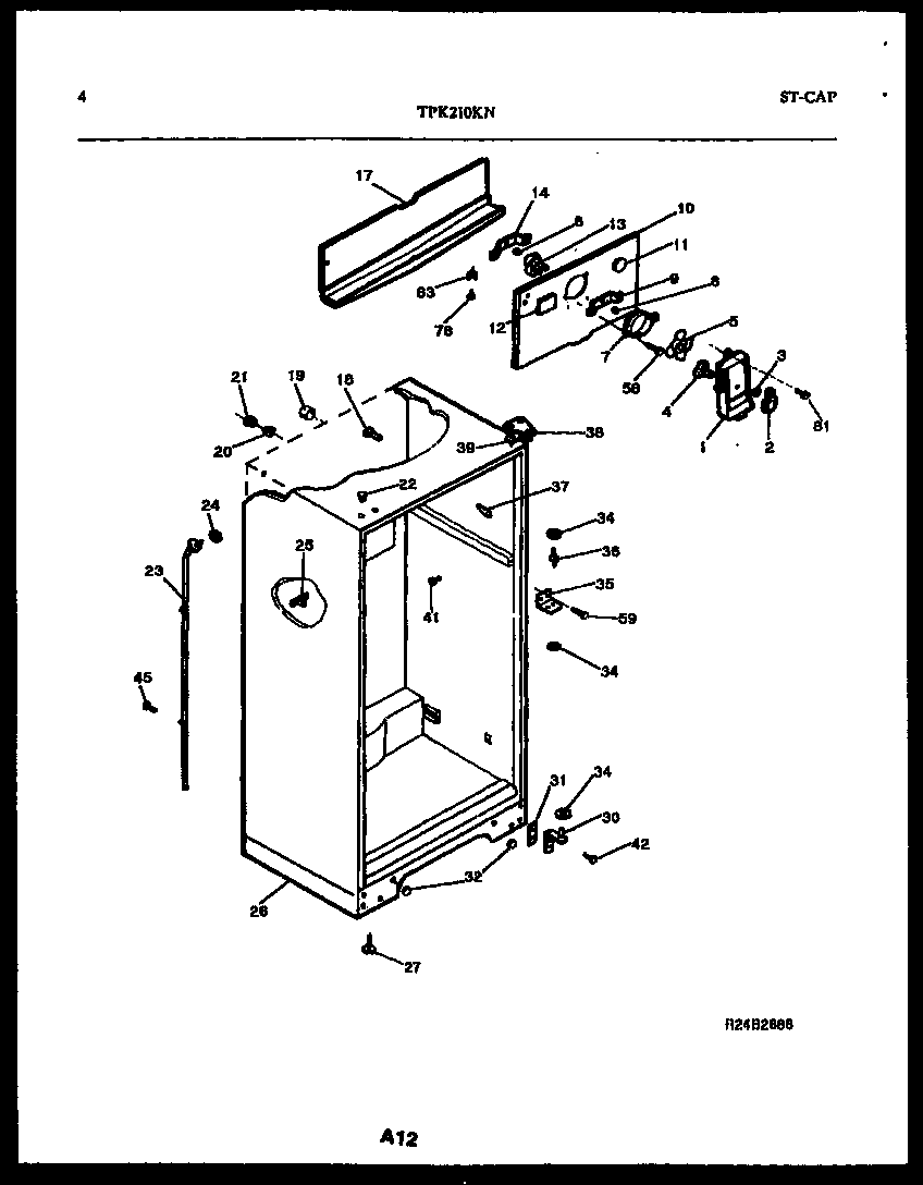 Kelvinator TPK210KN0W cabinet parts diagram