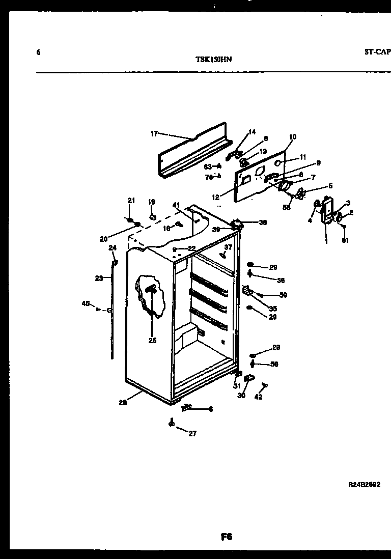 Kelvinator TSK150HN2D cabinet parts diagram