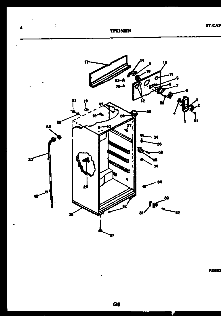 Kelvinator TPK160HN2D cabinet parts diagram