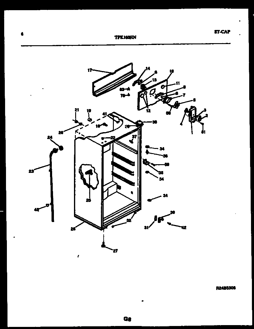 Kelvinator TPK160HN2D cabinet parts diagram