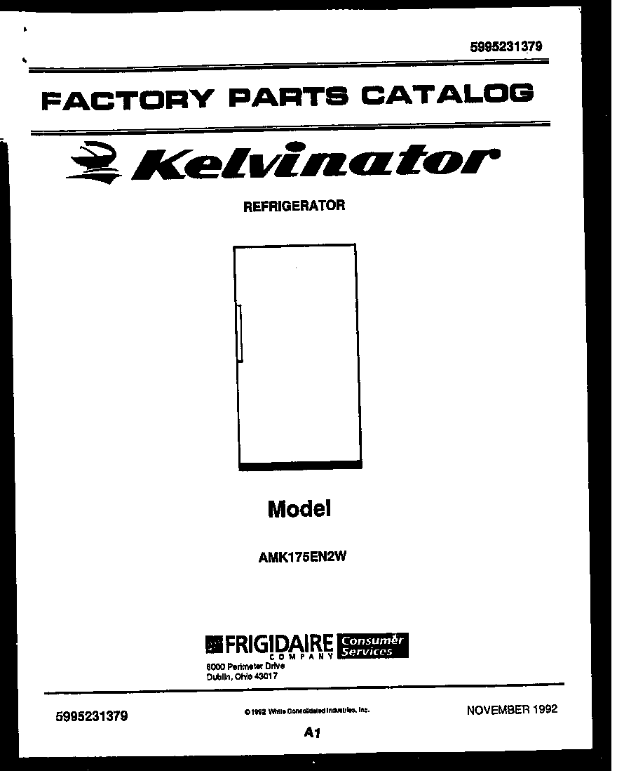 Kelvinator AMK175EN2W cover page diagram