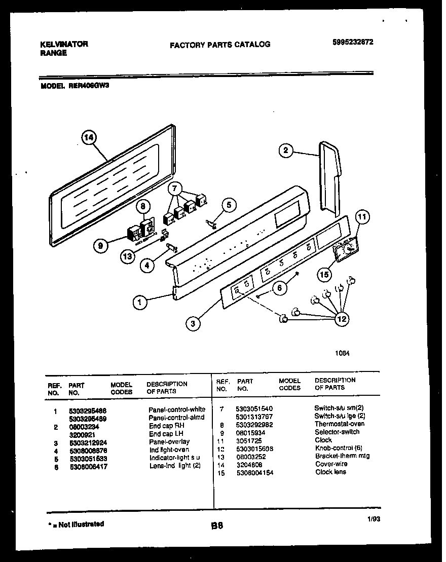 Kelvinator RER406GW3 backguard diagram